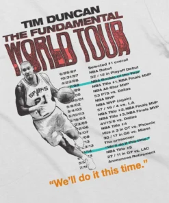 The Loyalist Tim Duncan World Tour White Long Sleeve T-Shirt Basketball