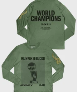 The Loyalist The Bucks 2021 World Champions Green Long Sleeve T-Shirt Basketball