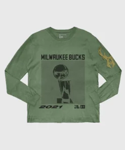 The Loyalist The Bucks 2021 World Champions Green Long Sleeve T-Shirt Basketball
