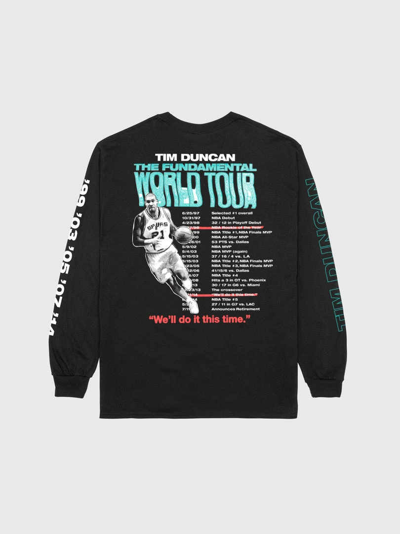 The Loyalist Basketball Tim Duncan World Tour Black Long Sleeve T-Shirt 5 The Loyalist Basketball Tim Duncan World Tour Black Long Sleeve T-Shirt