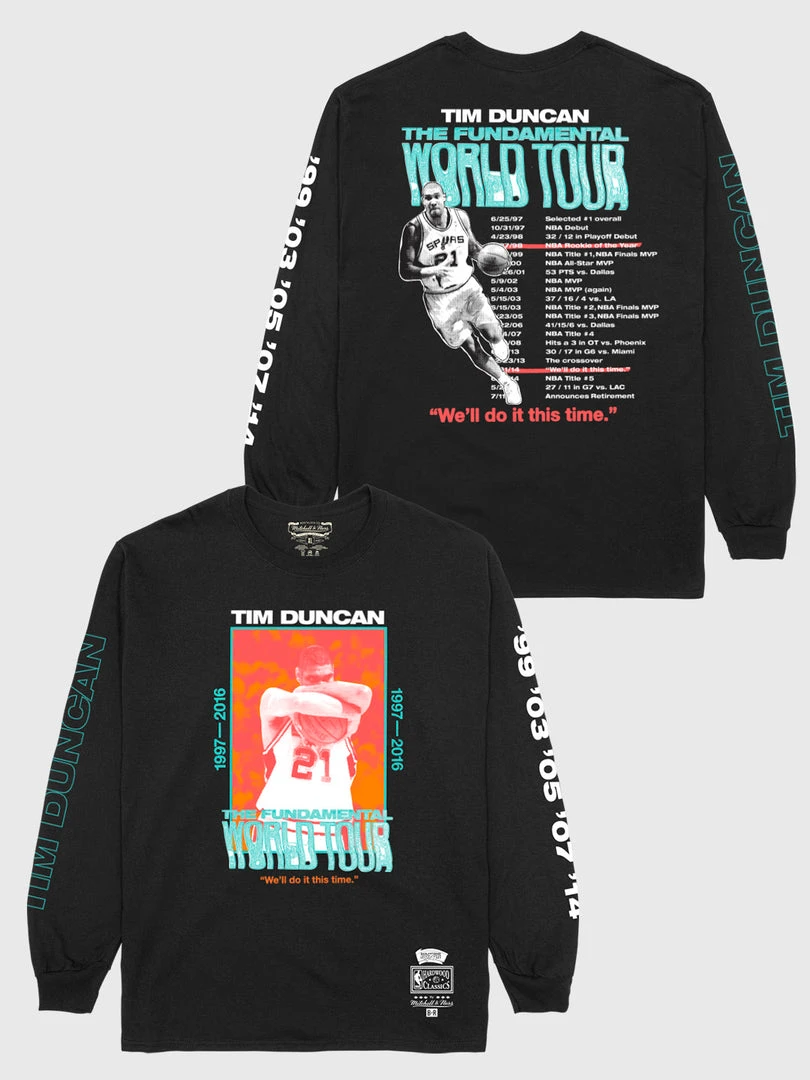 The Loyalist Basketball Tim Duncan World Tour Black Long Sleeve T-Shirt 3 The Loyalist Basketball Tim Duncan World Tour Black Long Sleeve T-Shirt